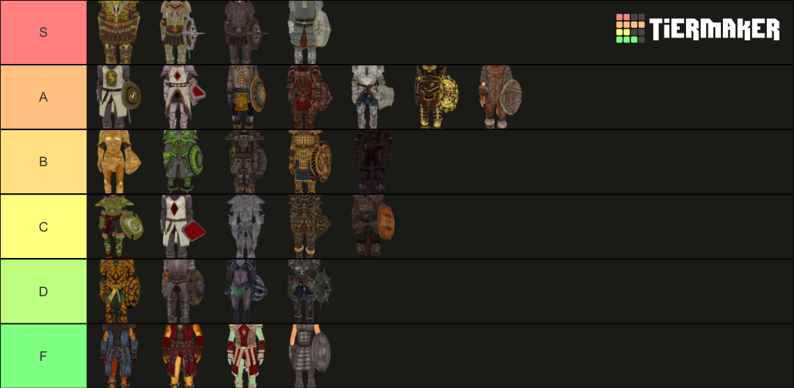 The Ultimate Oblivion armor set Tier List Rankings) TierMaker