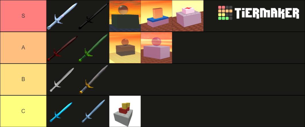 Roblox SFOTH Swords Gears Tier List Community Rankings TierMaker Roblox SFOTH Swords Gears Tier List Community Rankings TierMaker