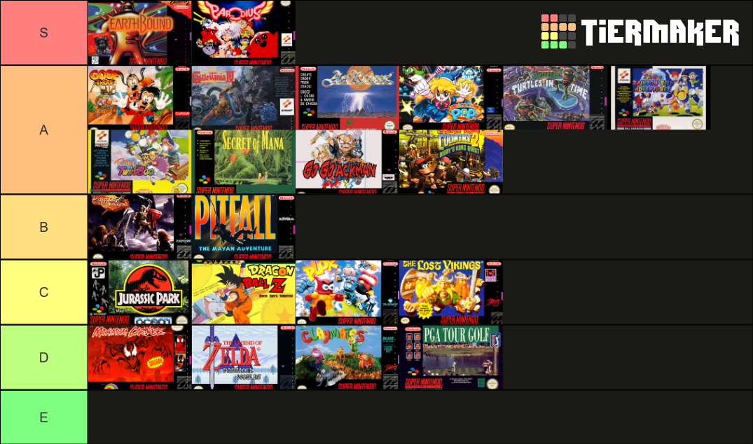 Choix Du Public SNES Tier List Community Rankings TierMaker