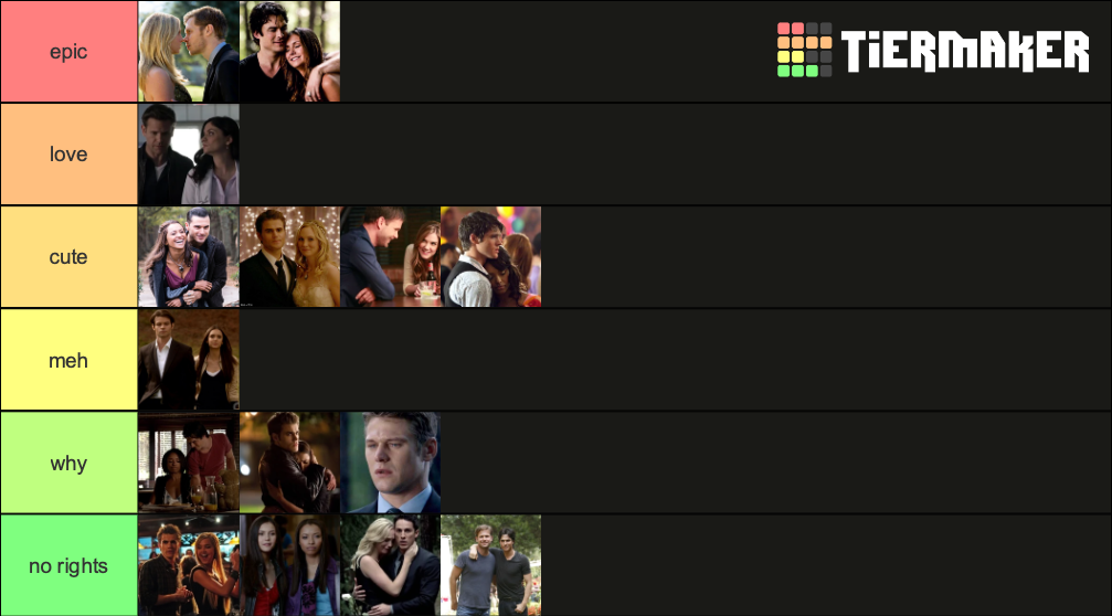The Vampire Diaries Ship Ranking Tier List Rankings) TierMaker