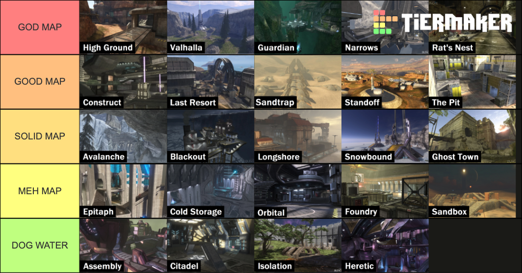 Halo 3 Multiplayer Maps Tier List (Community Rankings) - TierMaker