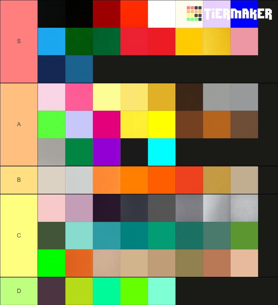 color shade Tier List (Community Rankings) - TierMaker