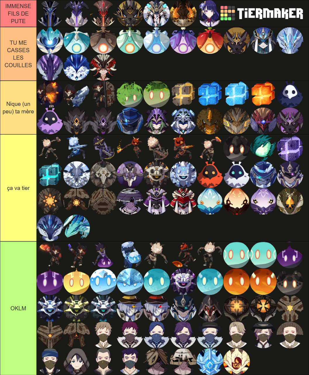 Genshin Impact Mob tierlist (2.4) Tier List (Community Rankings ...