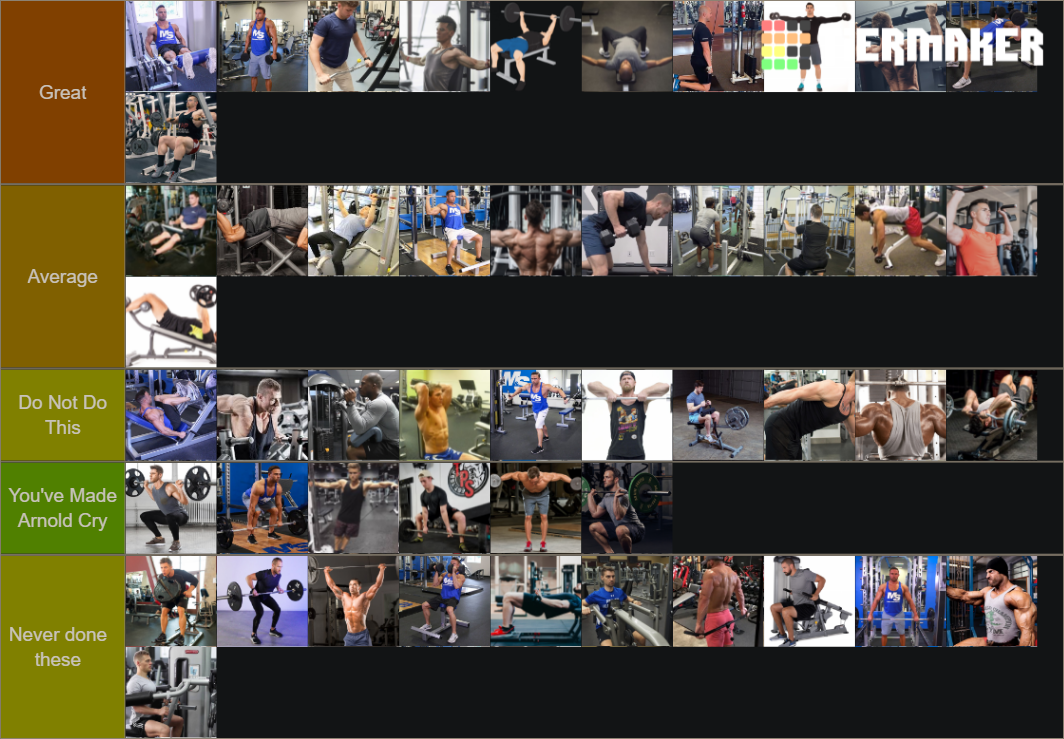 The Ultimate Exercise Tier List Rankings) TierMaker