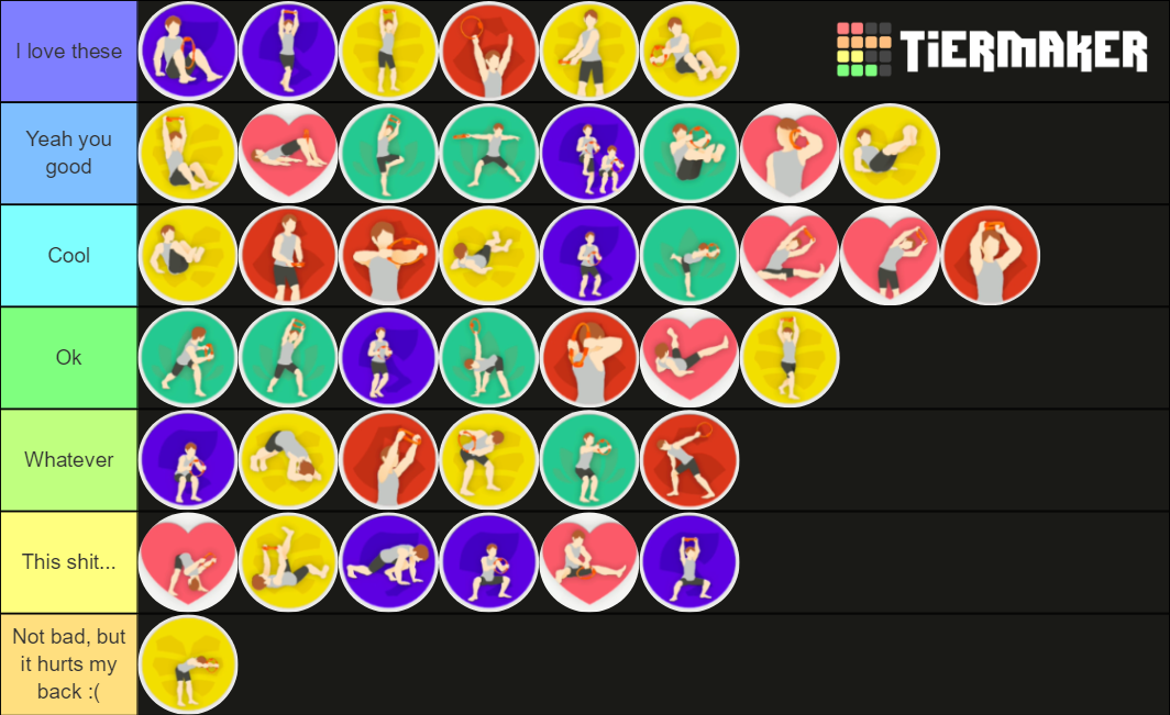 Ring Fit Adventure Exercises Tier List (Community Rankings) - TierMaker