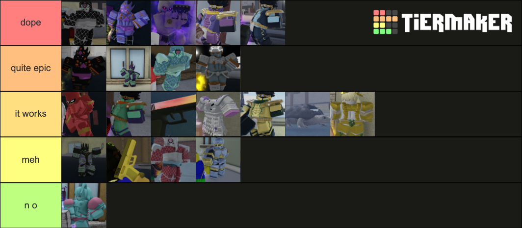 YBA Shiny Stand list Tier List (Community Rankings) - TierMaker