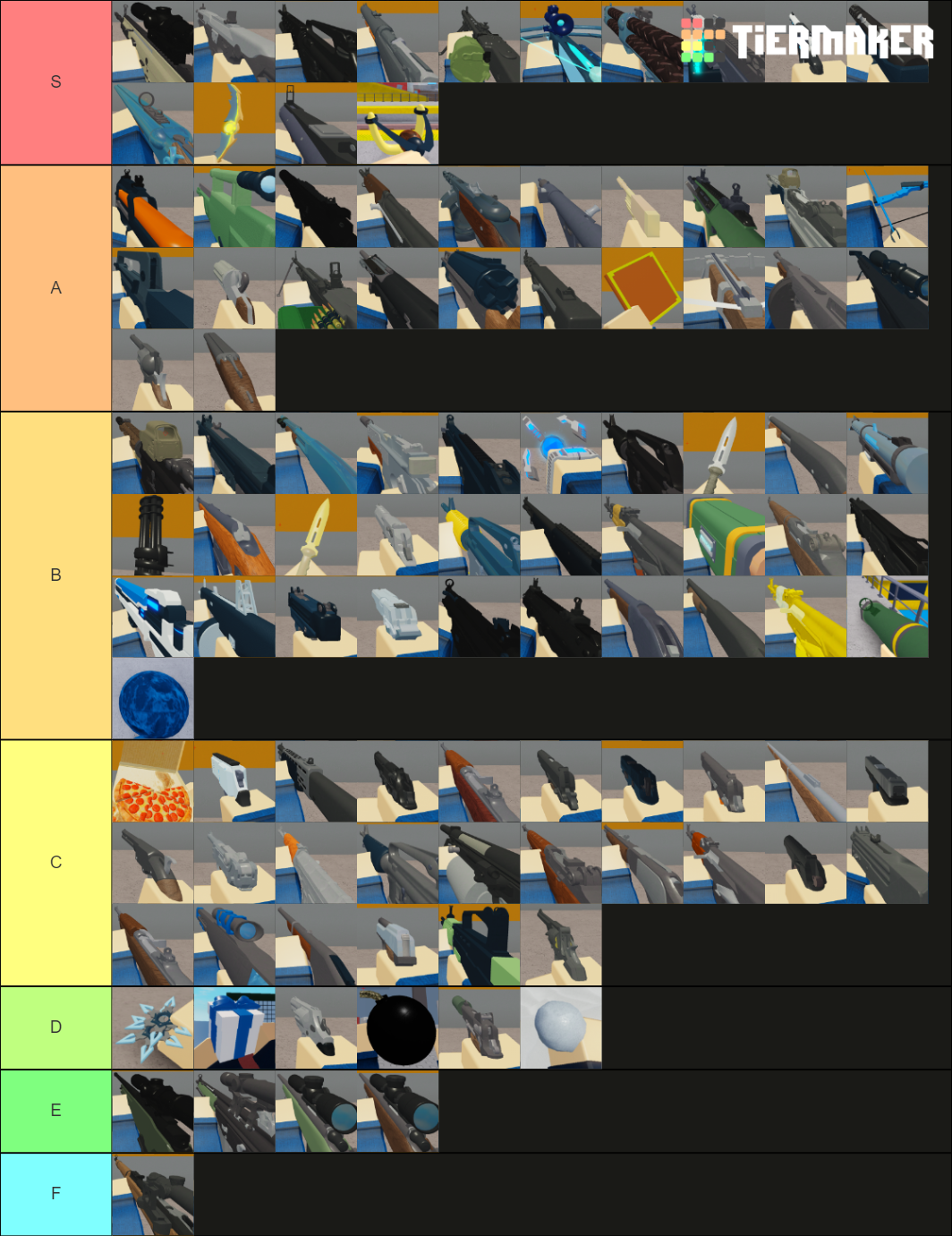 Roblox: Arsenal Weapons List Tier List (Community Rankings) - TierMaker