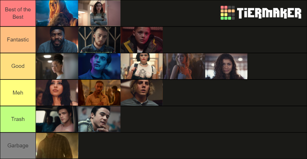 Euphoria characters Tier List Rankings) TierMaker
