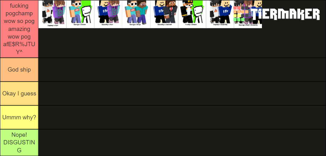 Dream SMP ships Tier List (Community Rankings) - TierMaker