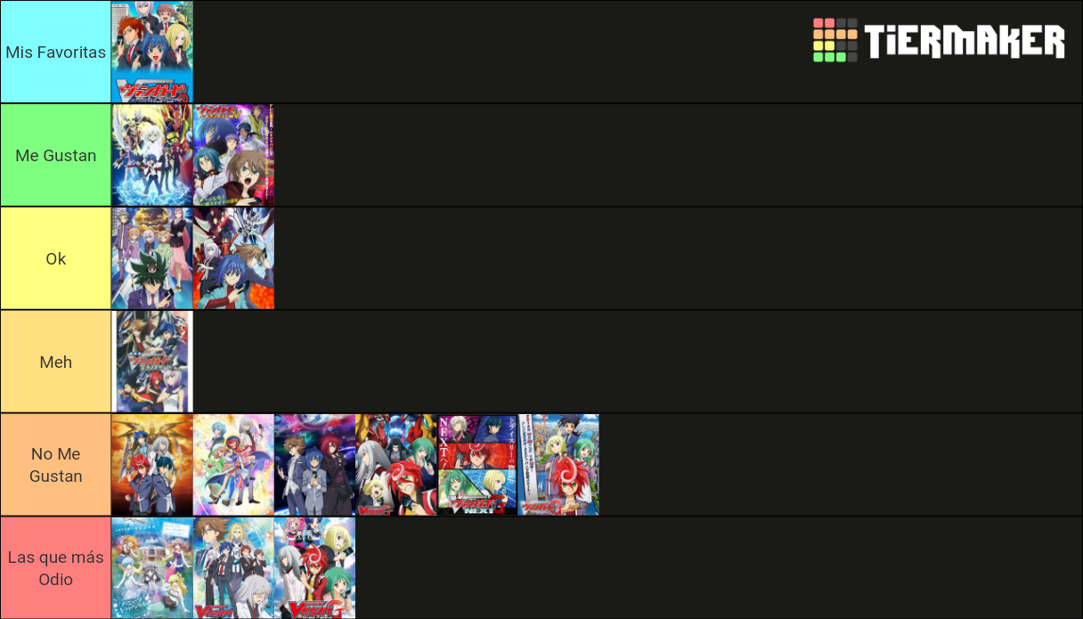 Cardfight Vanguard Anime Series Tier List (Community Rankings) - TierMaker