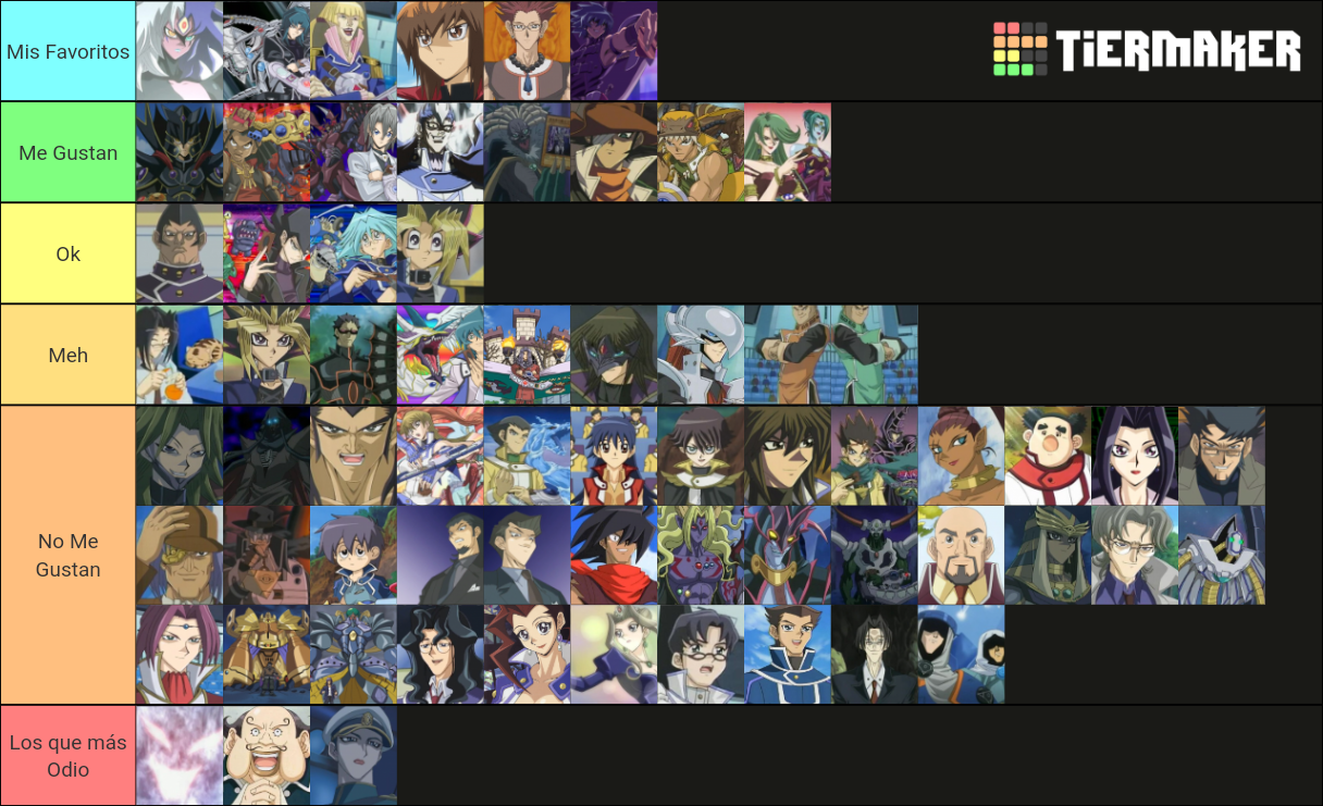 YUGIOH GX CHARACTERS Tier List Rankings) TierMaker