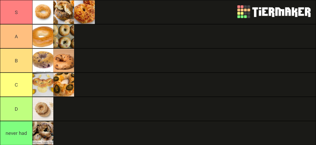 Bagel flavours Tier List Rankings) TierMaker