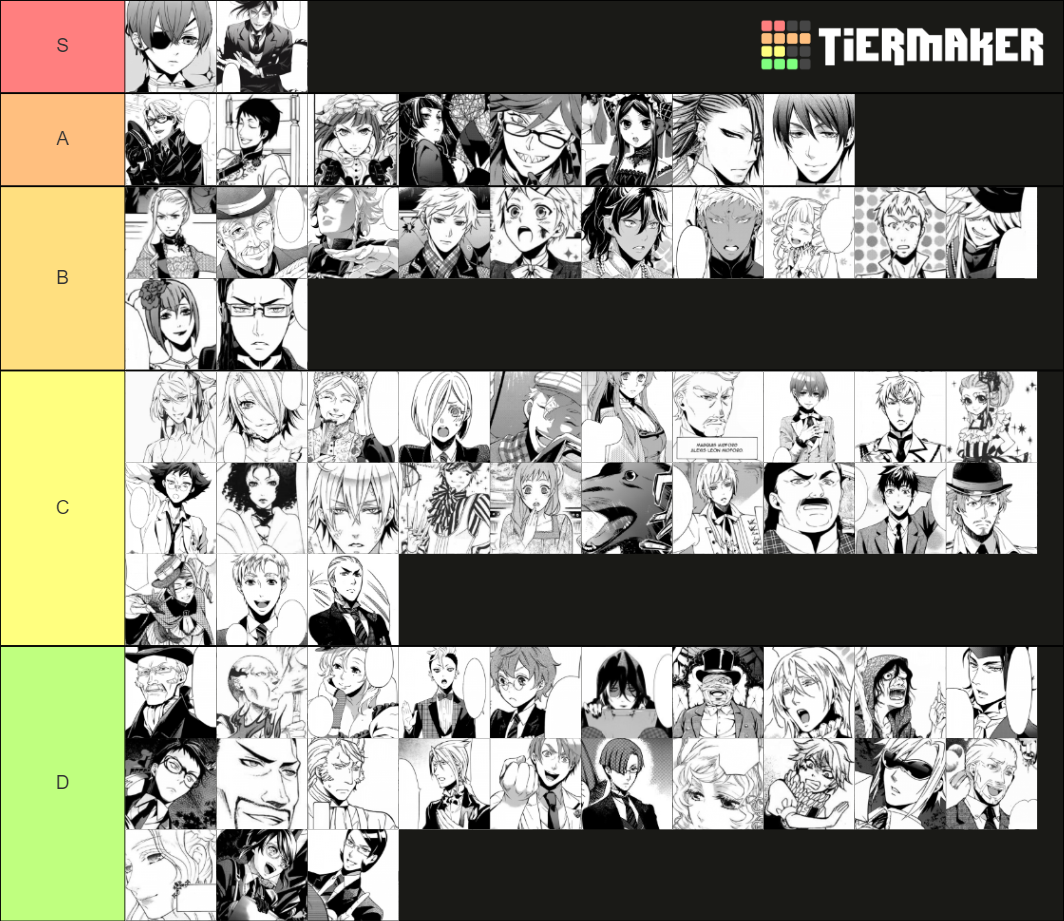 Black Butler Manga Characters Tier List (Community Rankings) - TierMaker