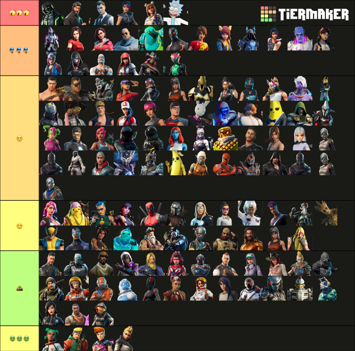 Fortnite All Battle Pass Skins By Ixolus Tier List Community Rankings Tiermaker