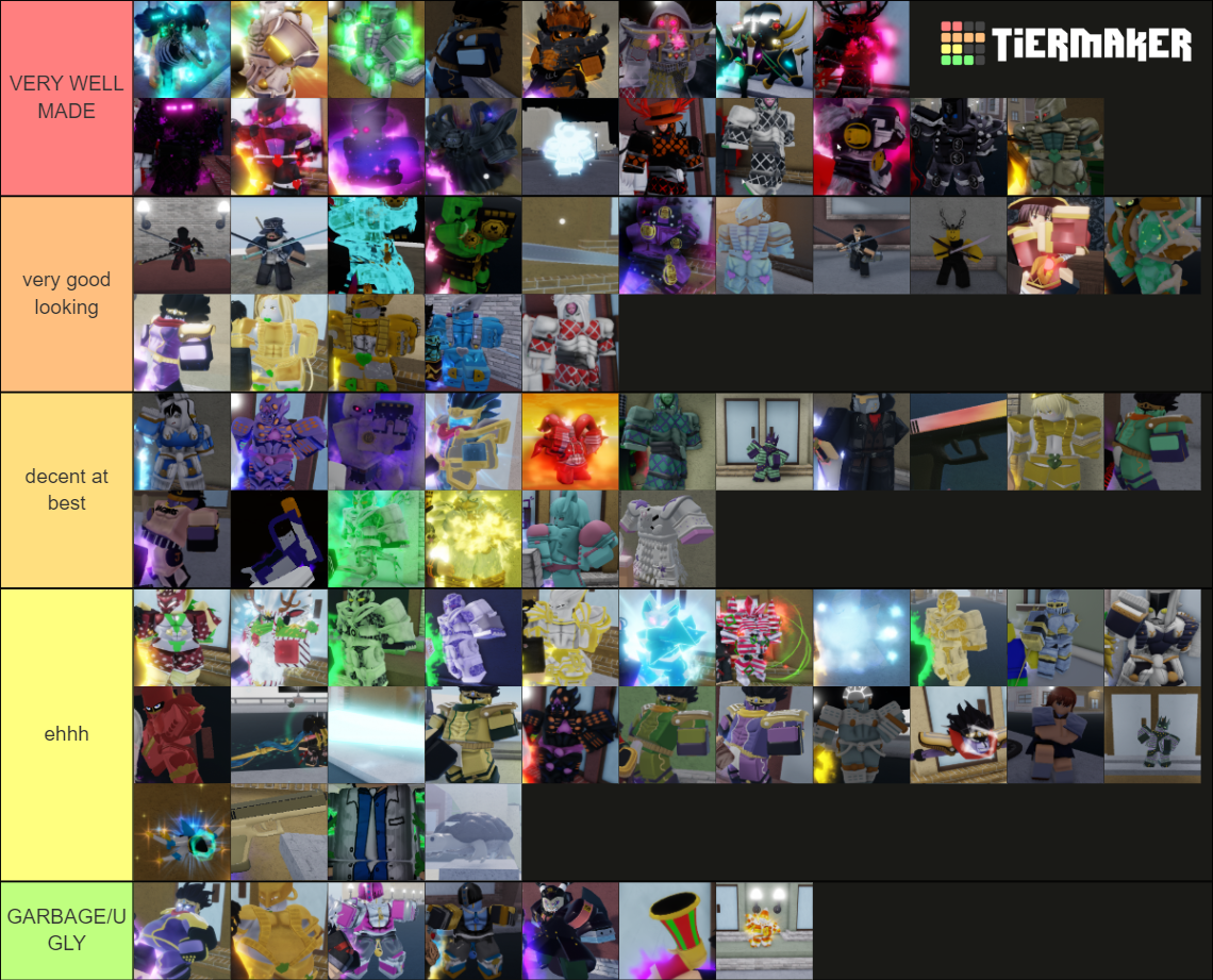 MY NEW FAVORITE STAND SKINS TIER LIST Tier List (Community Rankings ...