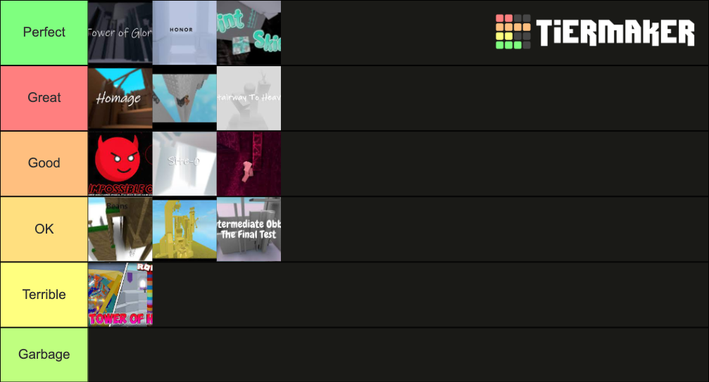 Roblox Tiered Obby Tier List Community Rankings Tiermaker