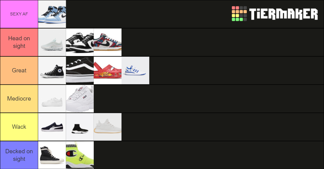 Shoe Brands Tier List Community Rankings Tiermaker 4288