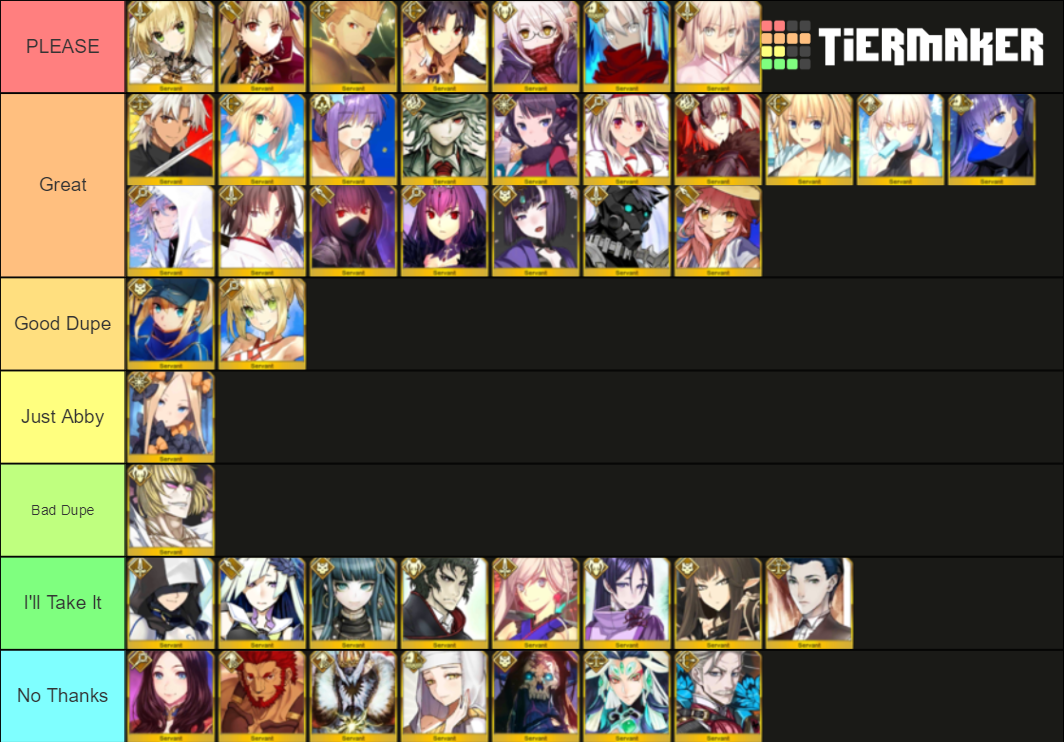 FGO New Years 2021 GSSR Tier List Rankings) TierMaker