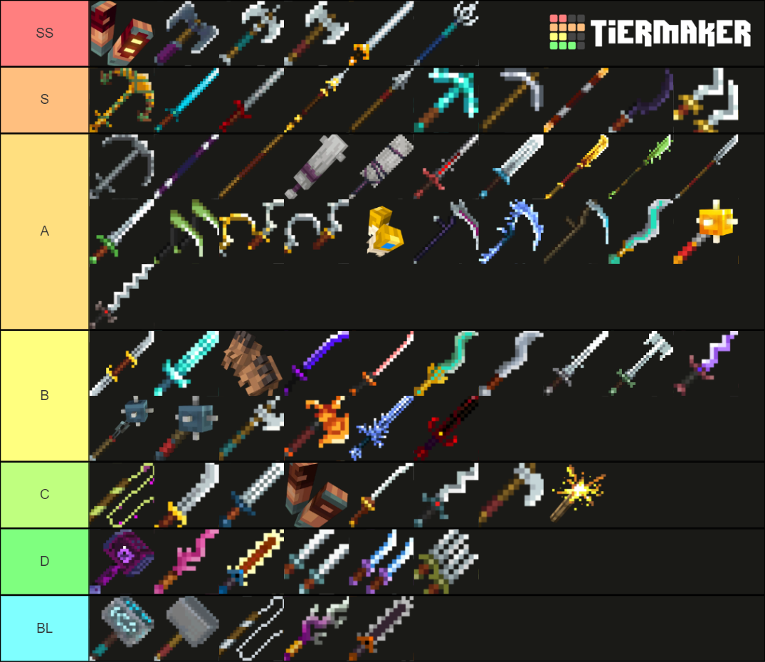 minecraft-dungeons-melee-weapon-tier-list-community-rankings-tiermaker