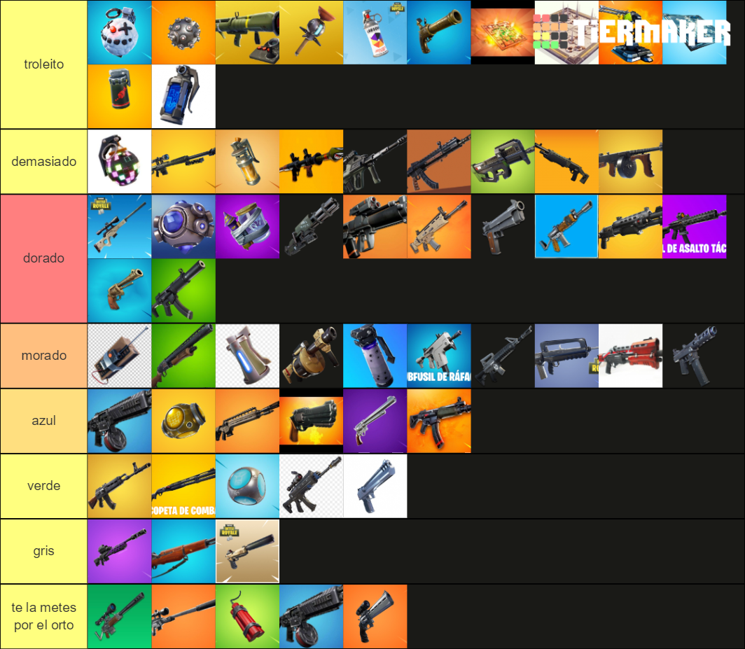 ARMAS DE FORTNITE Tier List (Community Rankings) - TierMaker