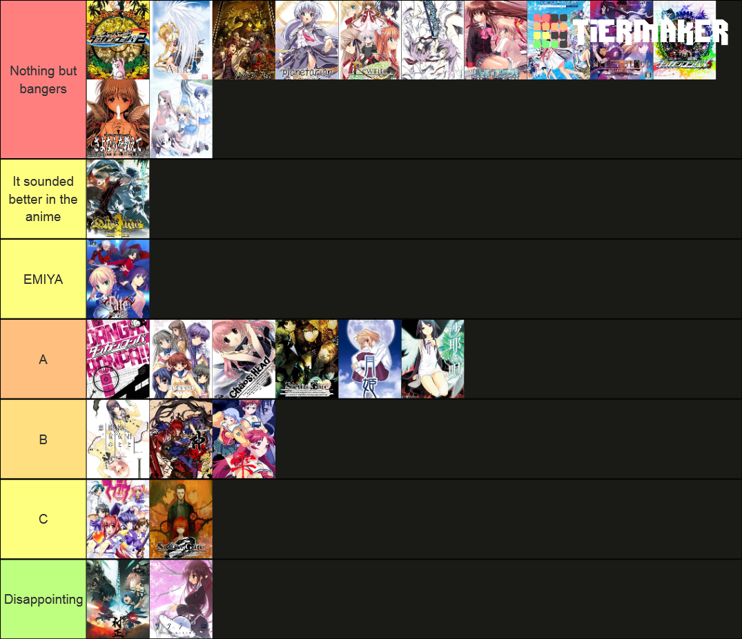Visual Novel Soundtracks Tier List Rankings) TierMaker