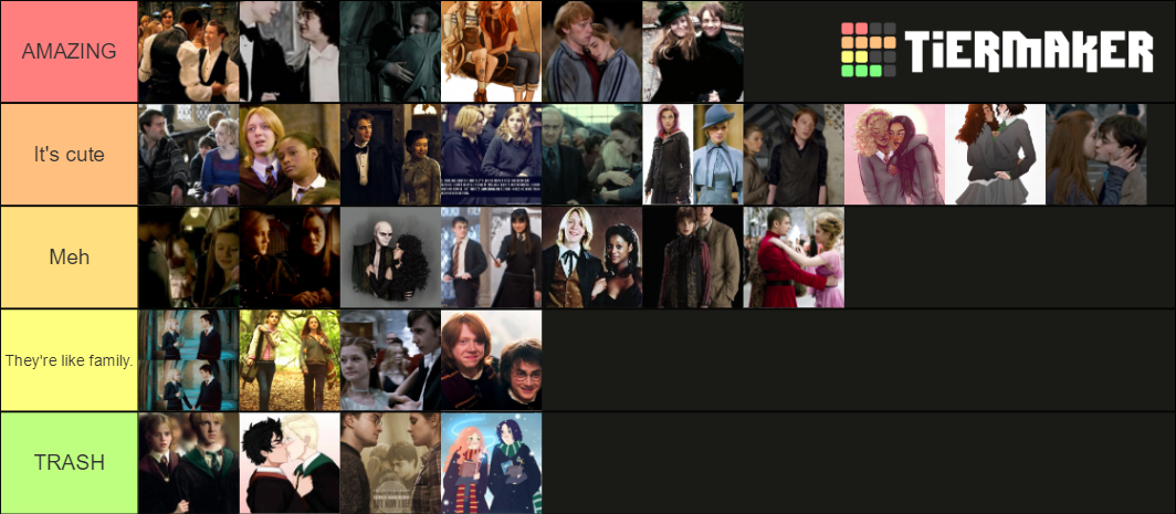 Harry Potter Ships Tier List (Community Rankings) - TierMaker