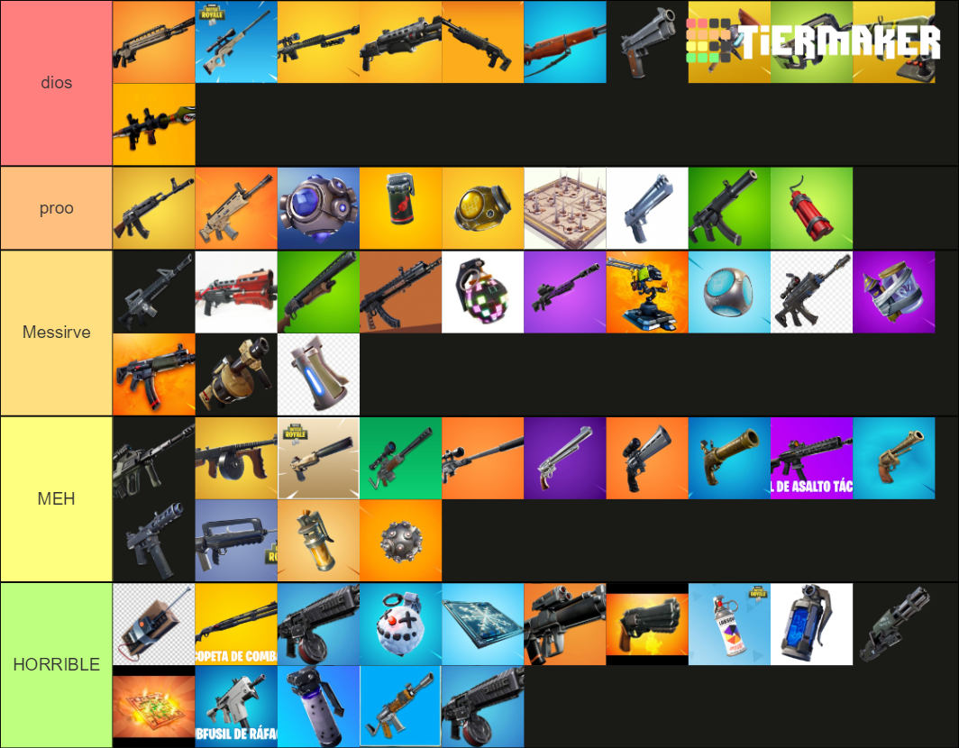 ARMAS DE FORTNITE Tier List (Community Rankings) - TierMaker