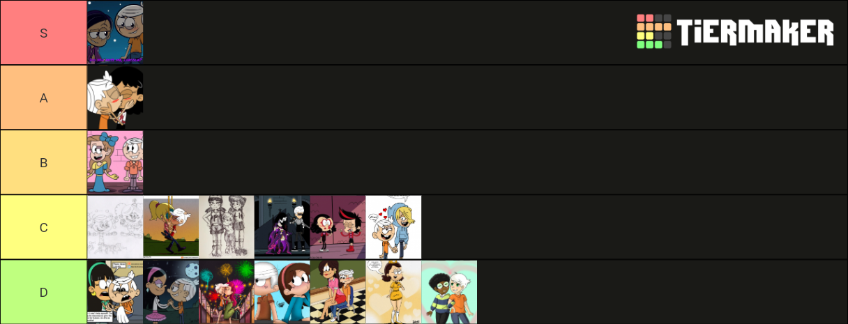 Lincoln Loud Ships Tier List (Community Rankings) - TierMaker