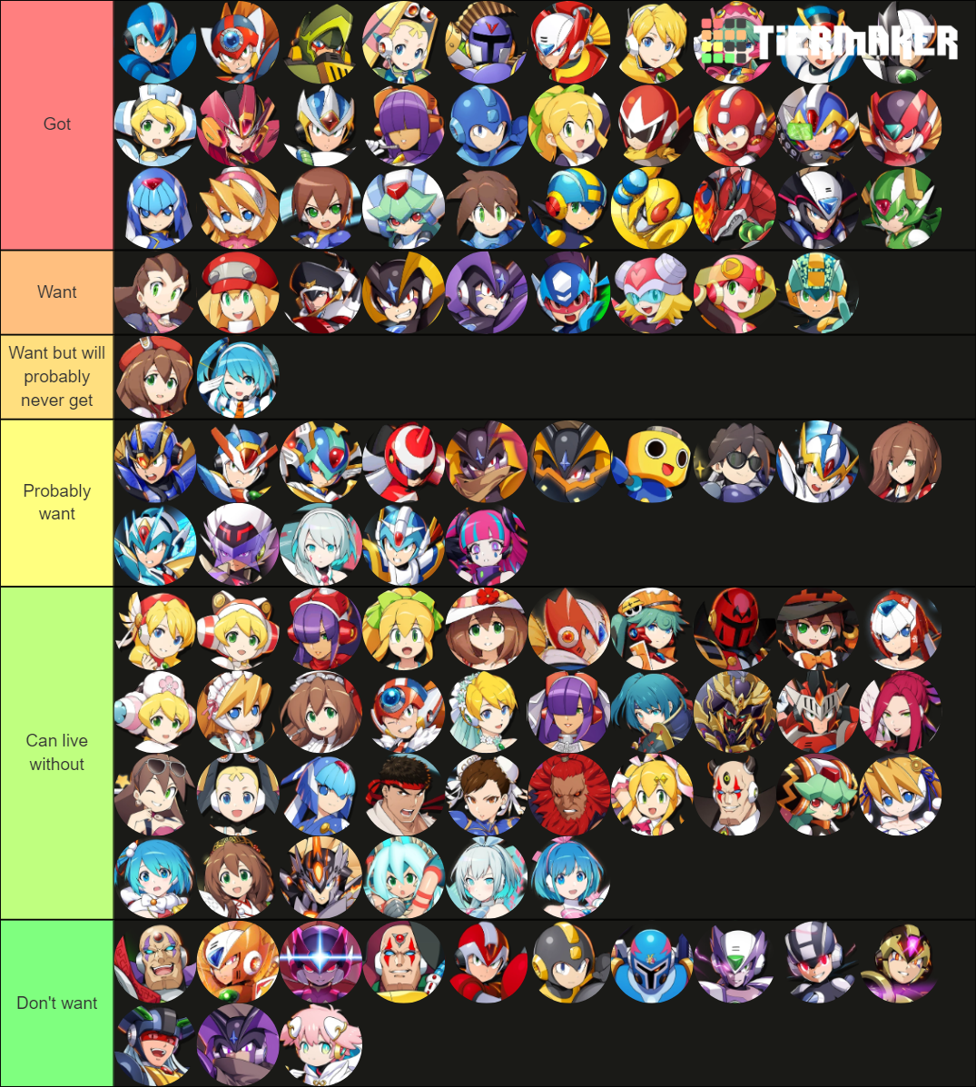 Mega Man X Dive Tier List Rankings) TierMaker