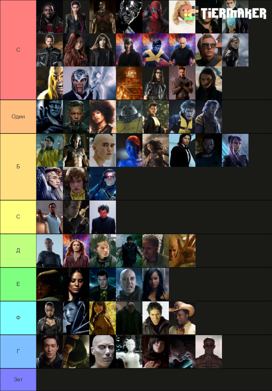 XMen Movie Mutants Tier List Rankings) TierMaker