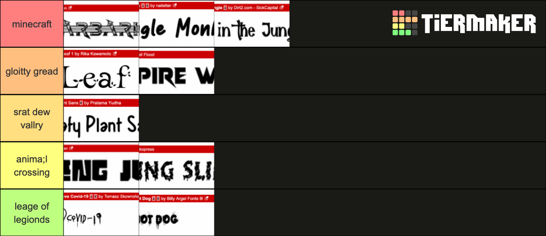 font yess Tier List (Community Rankings) - TierMaker