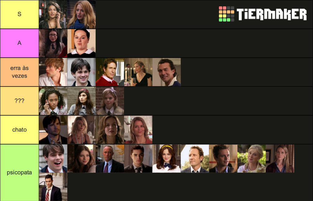 gossip girl characters Tier List Rankings) TierMaker