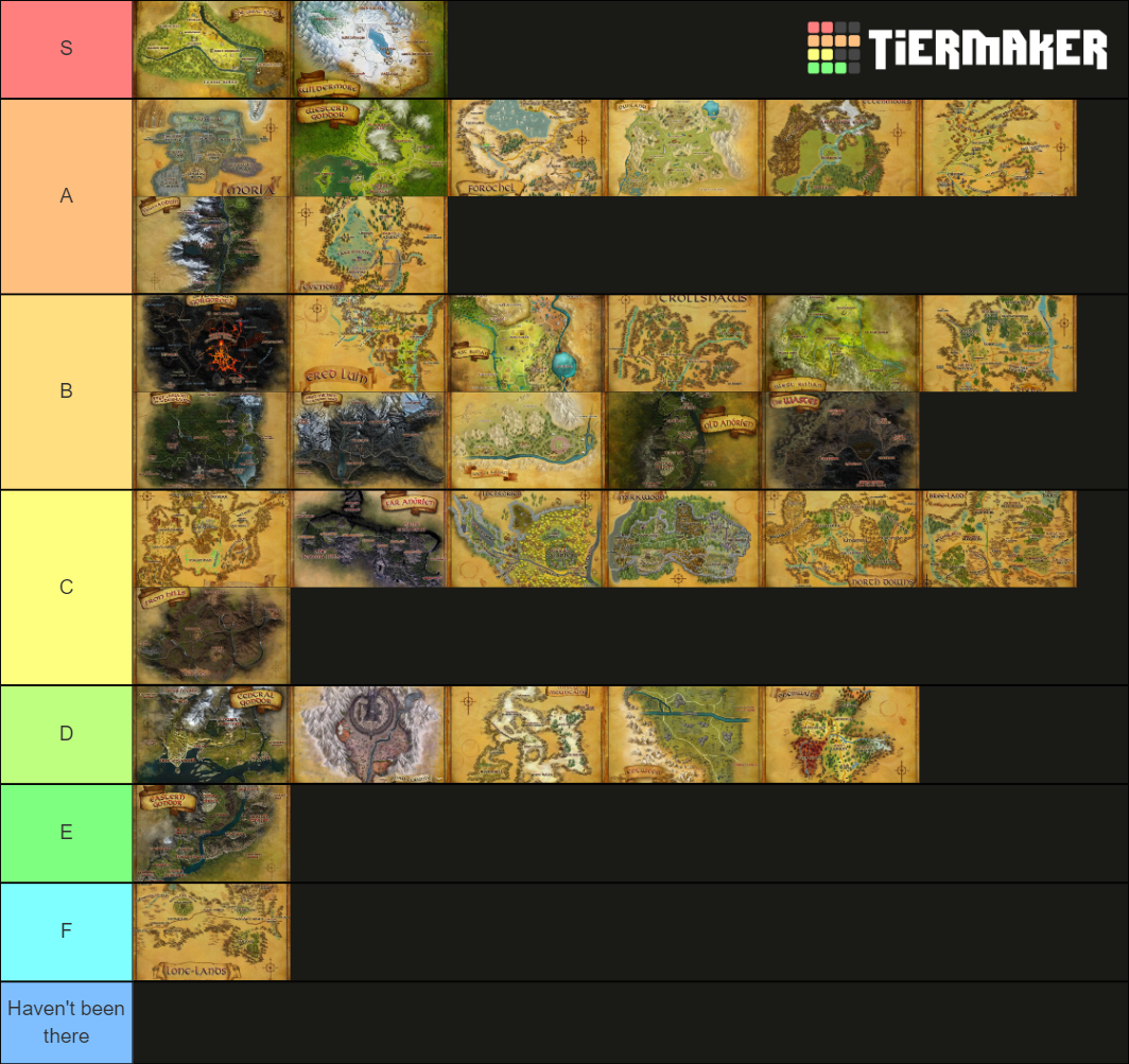 LOTRO Regions Tier List Rankings) TierMaker