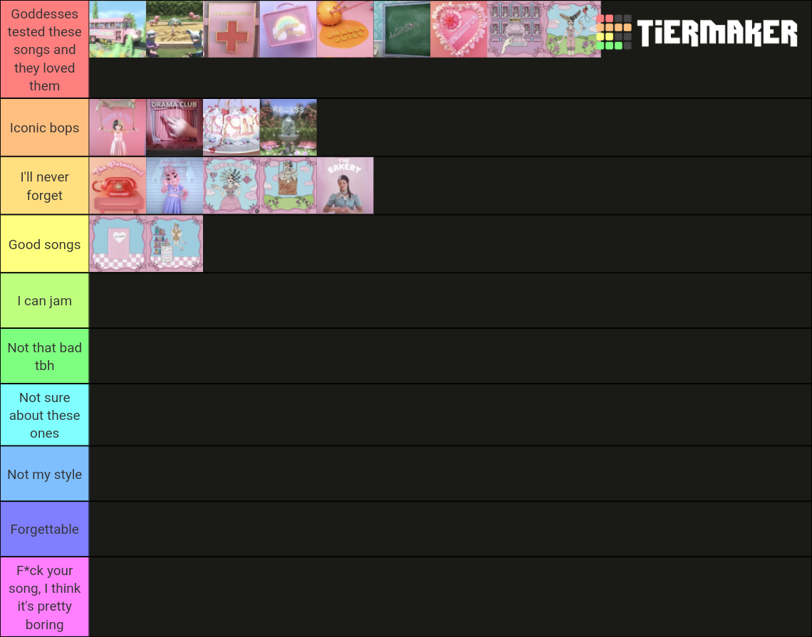 All Melanie Martinez Songs Tier List Rankings) TierMaker