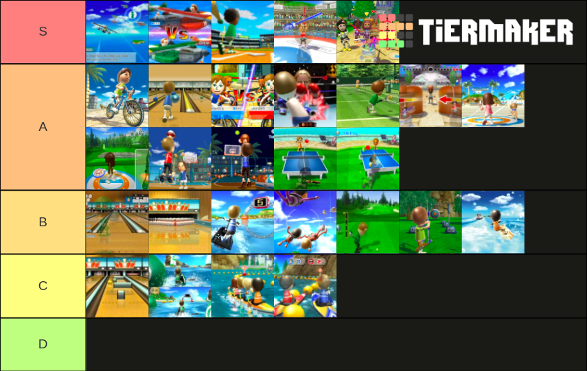 Wii Sports all Game modes Tier List Rankings) TierMaker