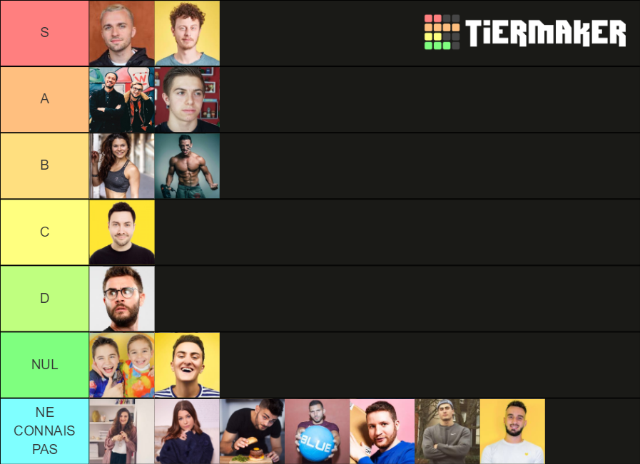 Youtubeurs Français Tier List (Community Rankings) - TierMaker