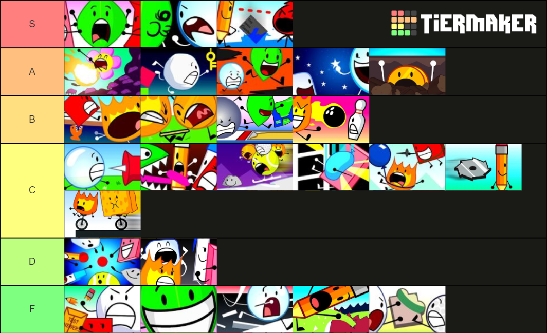 bfdi-s1-episodes-tier-list-community-rankings-tiermaker