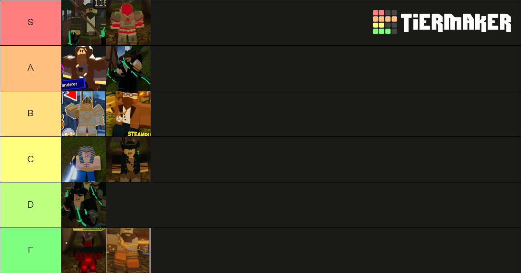 Dungeon quest Dungeon cosmetics Tier List (Community Rankings) - TierMaker