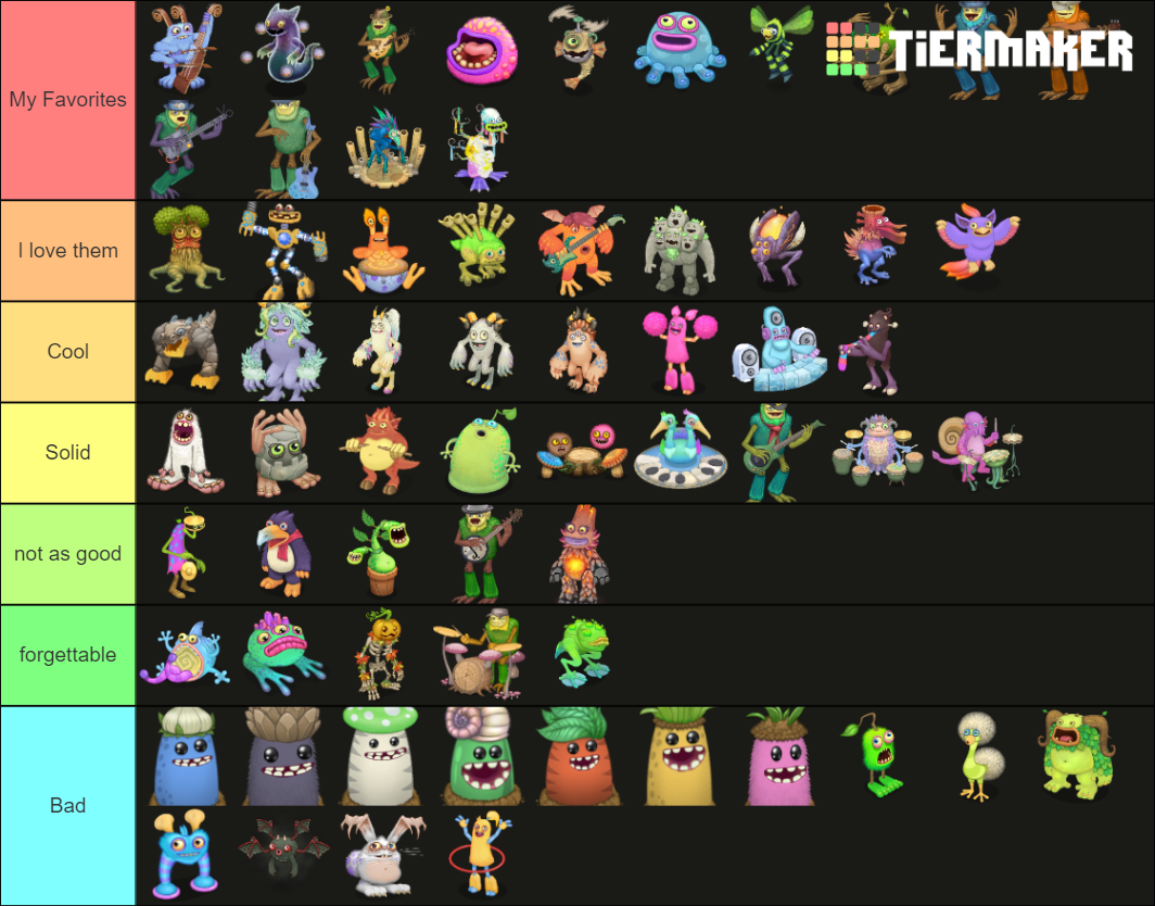 My Singing Monsters Tier List (Community Rankings) - TierMaker