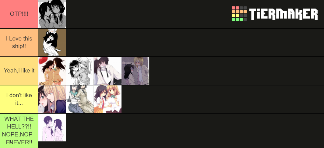 Watamote (Tomoko Ships) Tier List (Community Rankings) - TierMaker