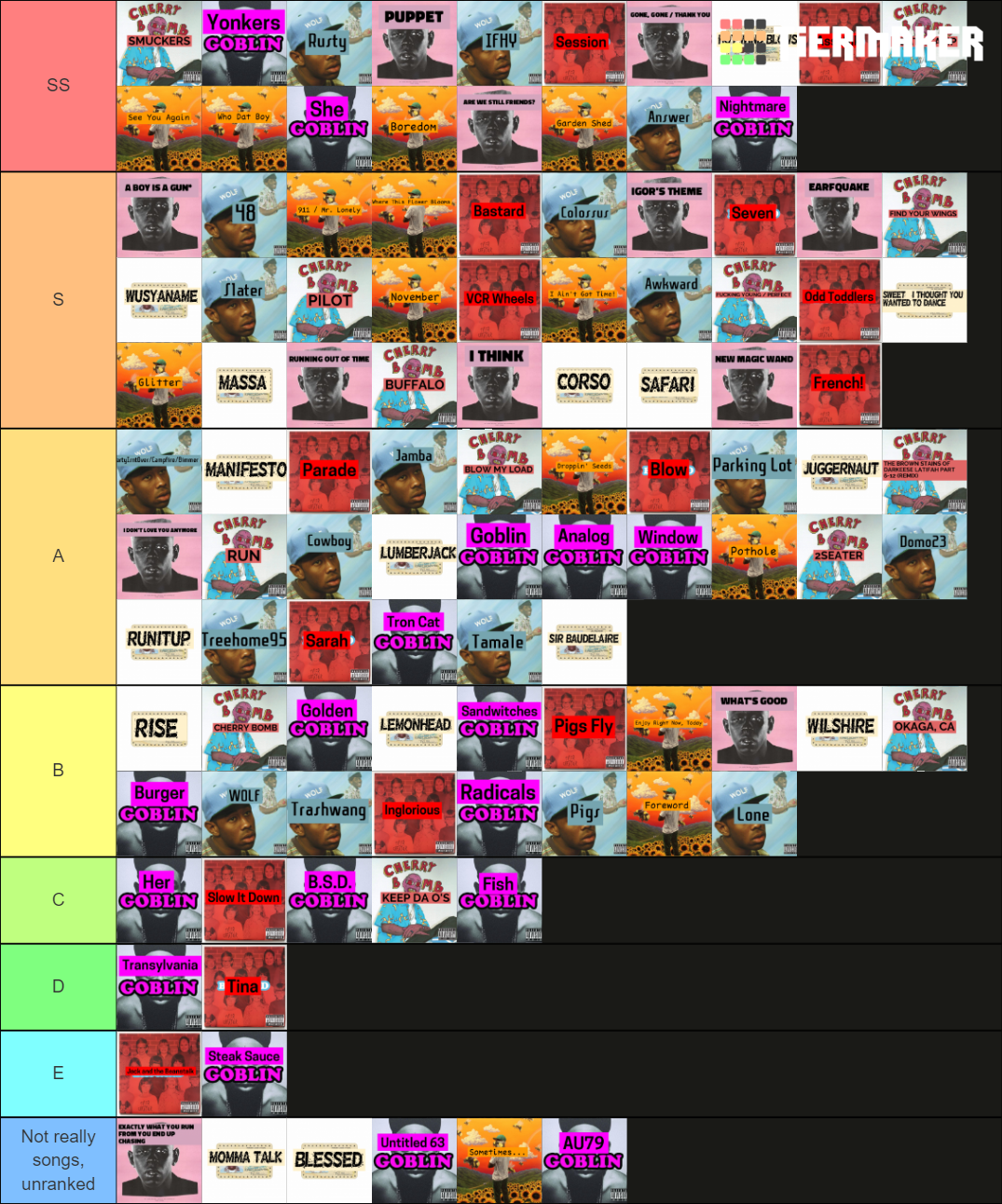 Every Tyler the Creator Song UPDATED (discography) Tier List (Community ...