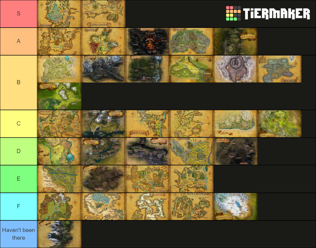 LOTRO Regions Tier List Rankings) TierMaker