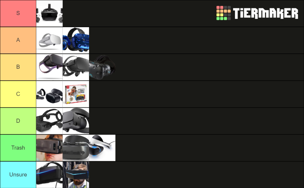 VR headsets Tier List Rankings) TierMaker