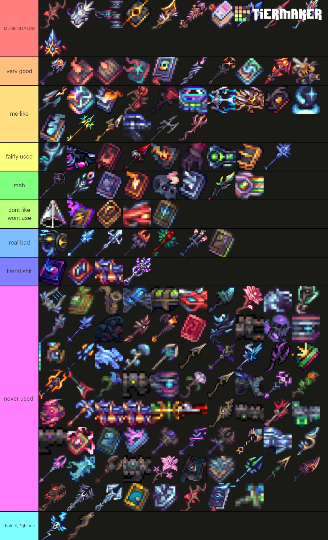 Calamity Magic Weapons Tier List Community Rankings TierMaker