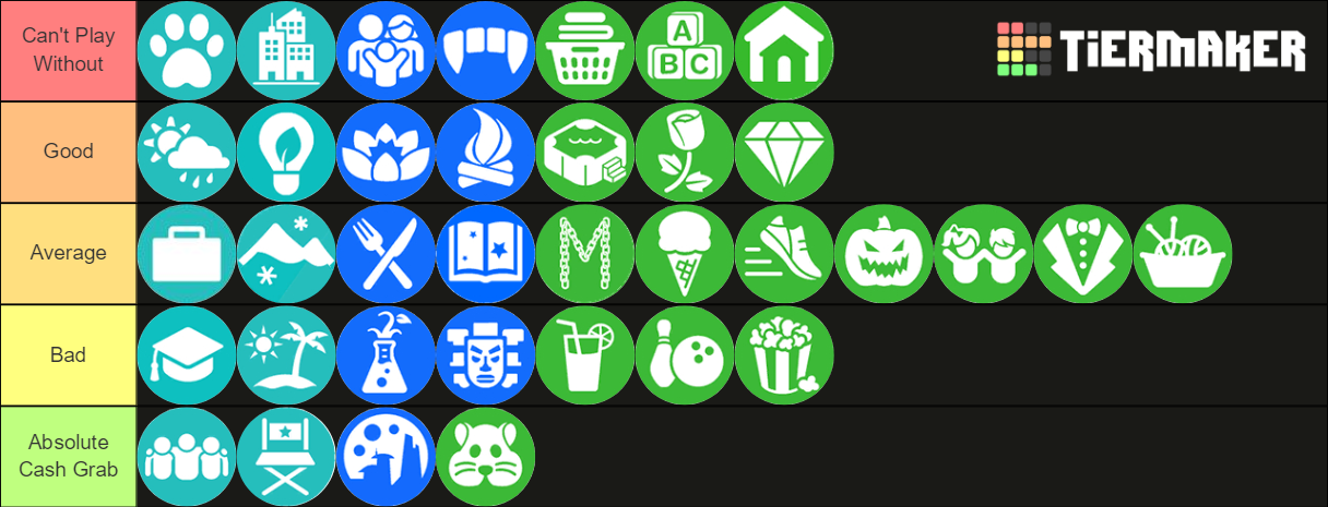 The Sims 4 Packs Tier List (Community Rankings) - TierMaker