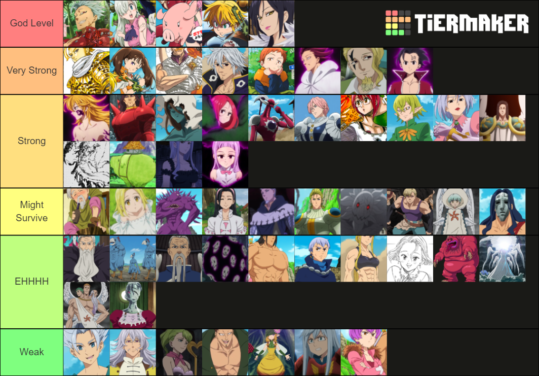 Seven Deadly Sins Characters Tier List Rankings) TierMaker