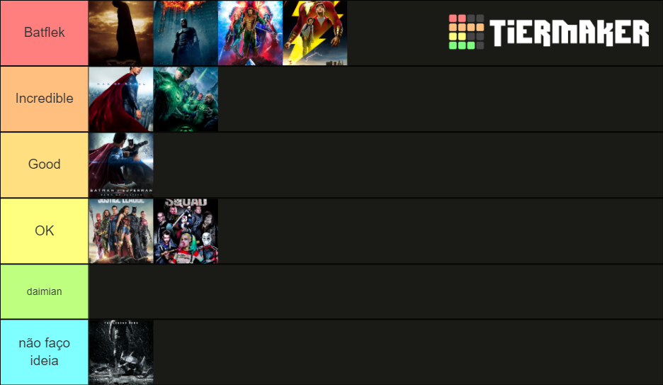 DC Comics Films Tier List Rankings) TierMaker