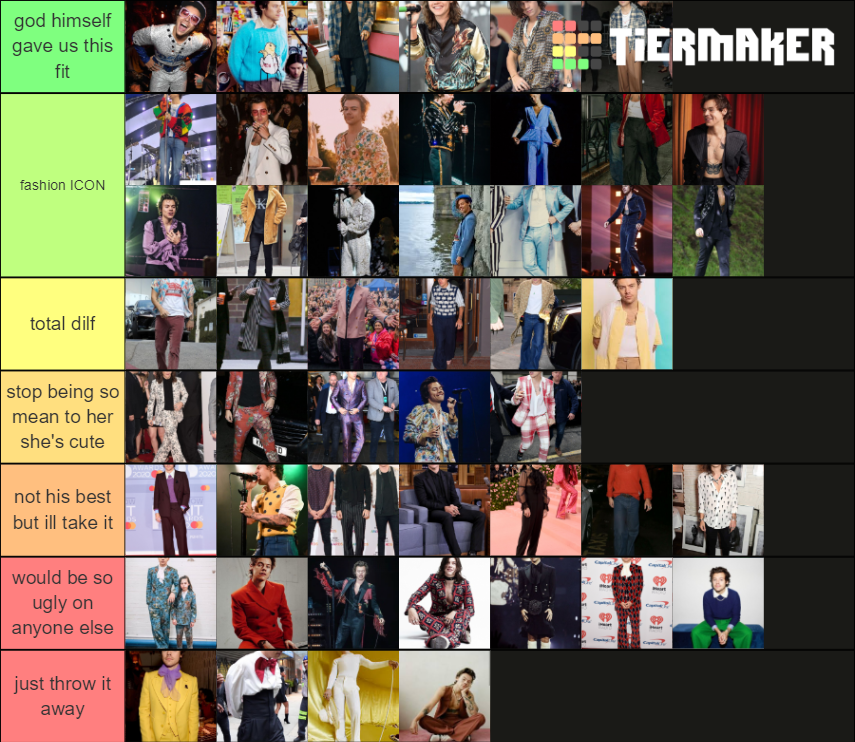 Harry styles fashion Tier List Rankings) TierMaker