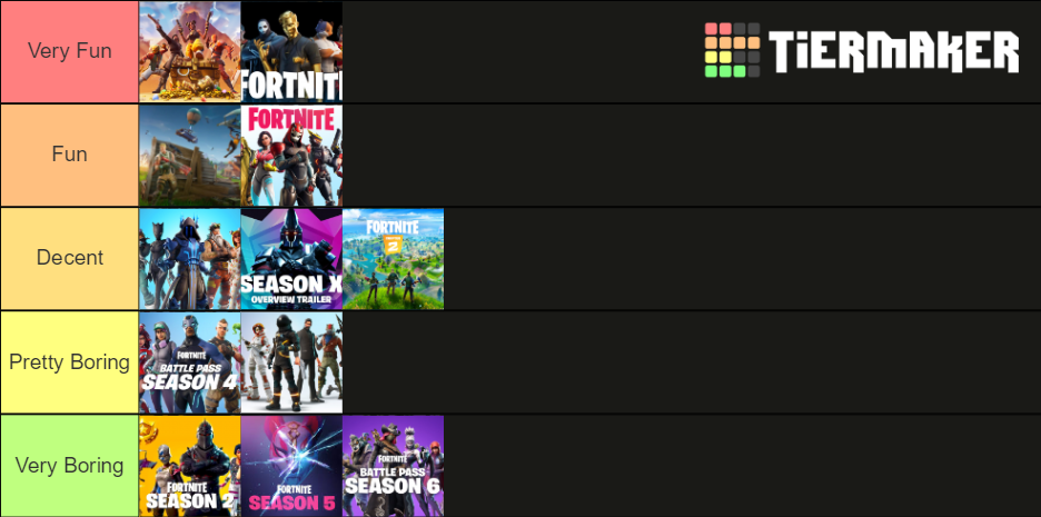 All Fortnite Seasons Ranked Best To Worst Tier List Community Rankings Tiermaker