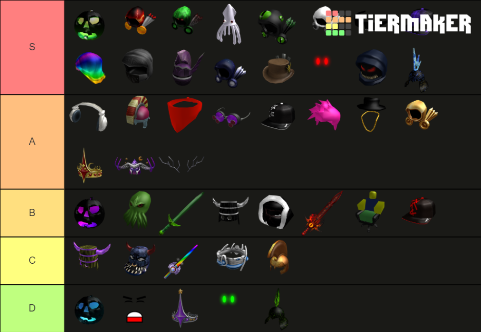 Roblox Limiteds Tier List (Community Rankings) - TierMaker